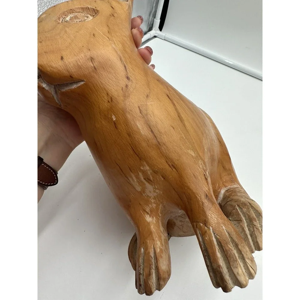 VINTAGE SARREID LTD SPAIN~ HAND-CARVED WOOD BUNNY RABBIT STICKER LIFE SIZE - Picture 6 of 11